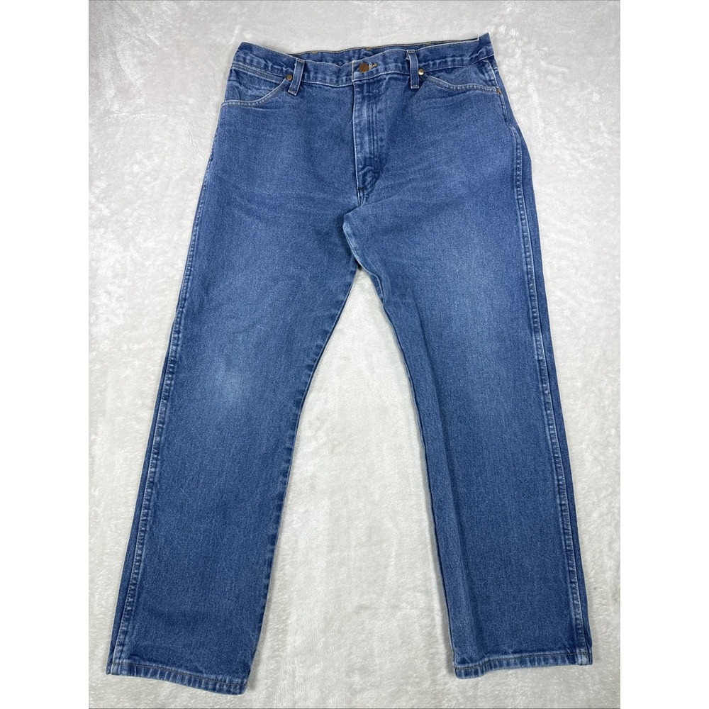 Wrangler 13MWZ Men's Blue Denim Cowboy Cut Rigid Relaxed Jeans 36X29
